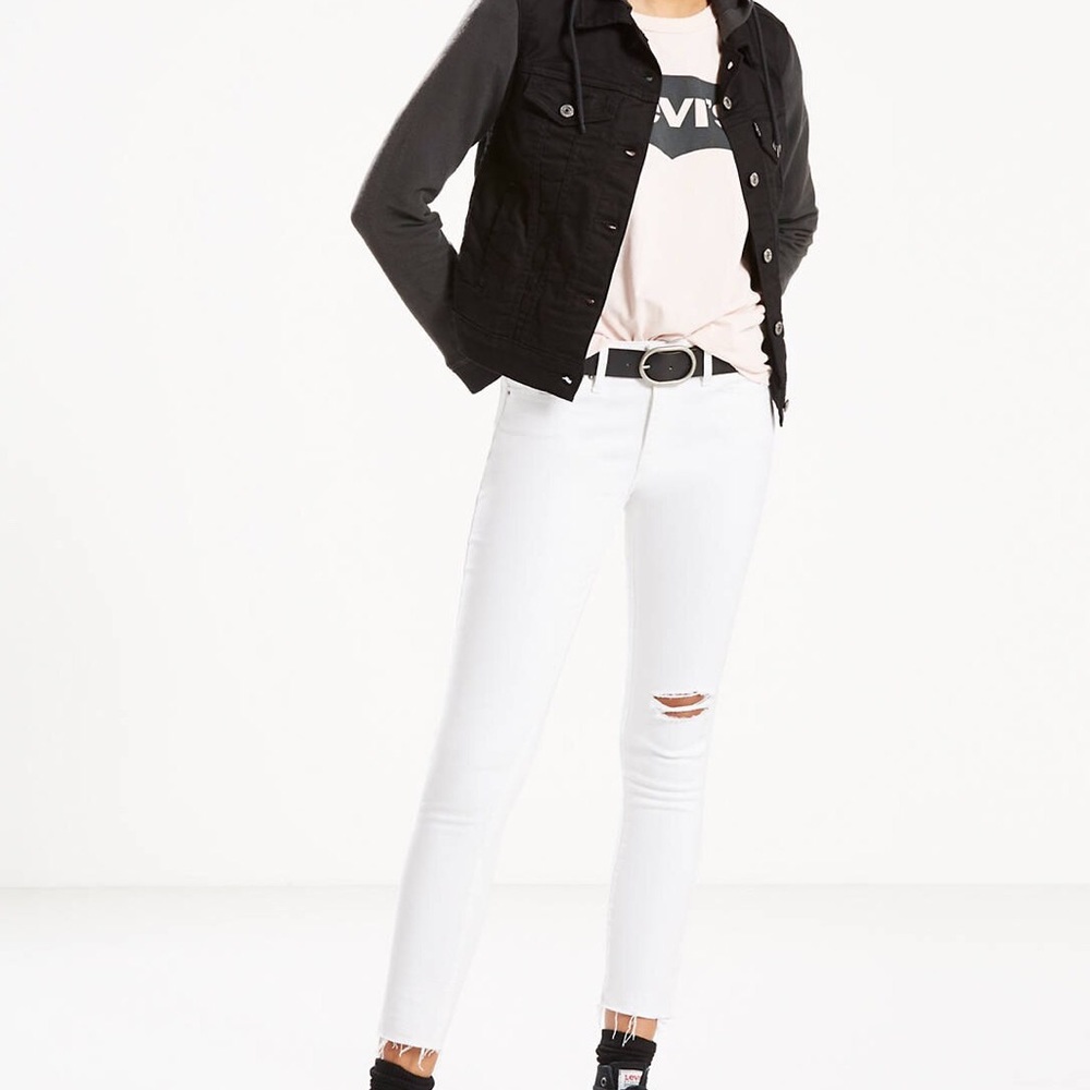 Levi’s 711 White Ankle Skinny Jean Sz 33